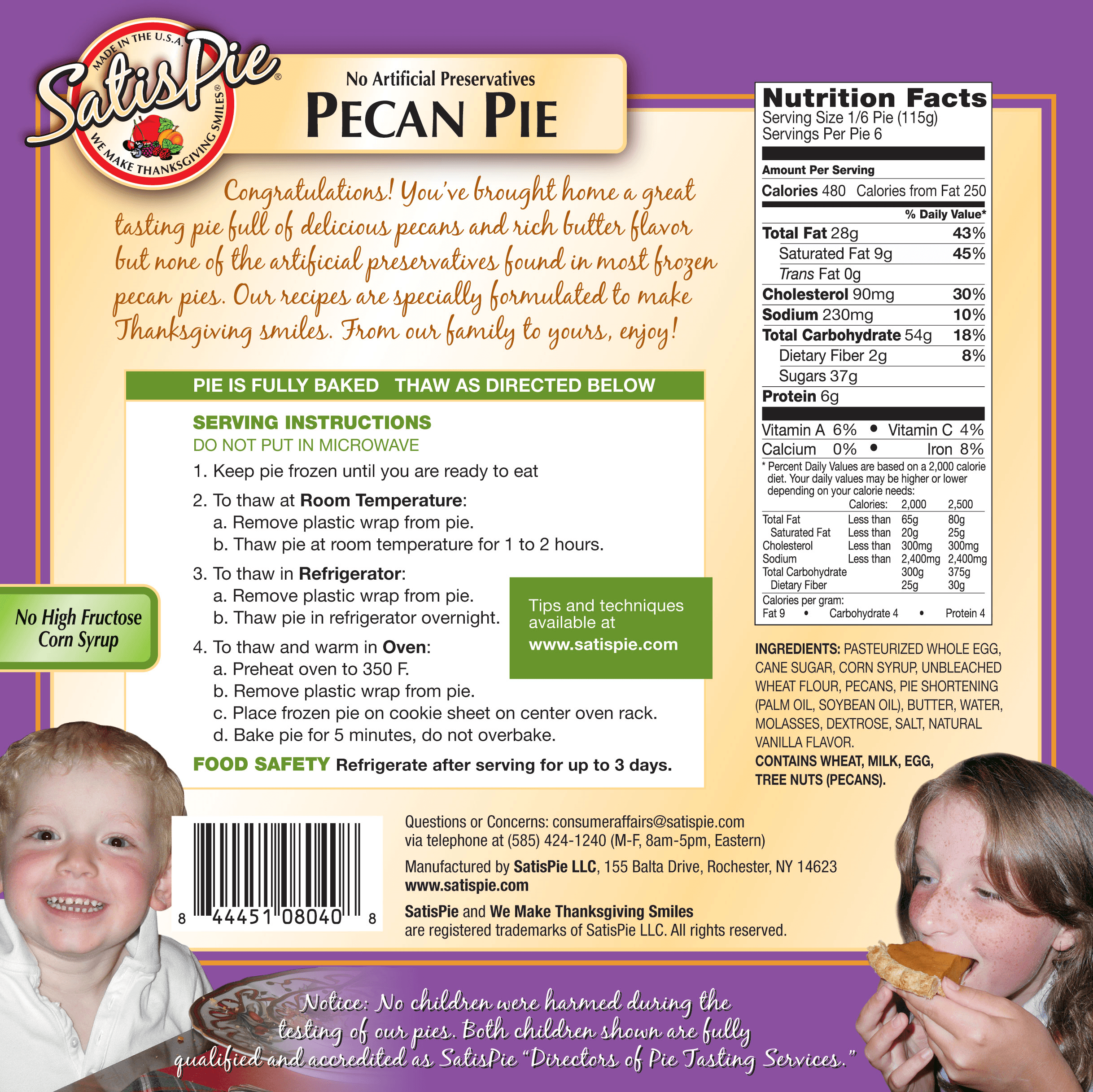 Pecan Pie - Handcrafted artisan pie made with premium ingredients - Back view